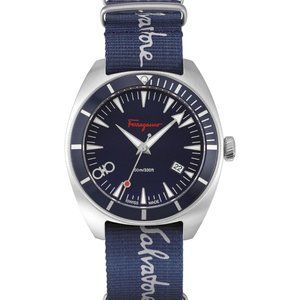Ferragamo Sale Mens Strap Steel Watch w/ Full Box NEW
